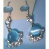Statement Fashion Earrings in Sky Blue embellished with White Stones