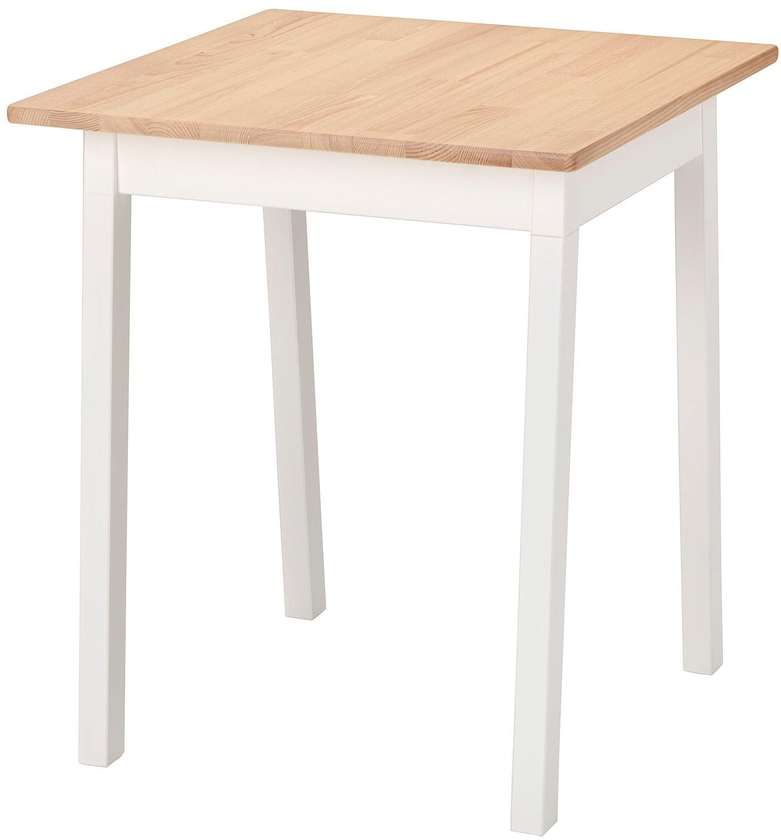 PINNTORP Table - light brown stained/white stained 65x65 cm