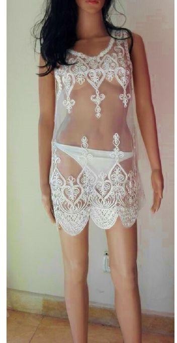 THE SHOP Embroidery Cover Up- White