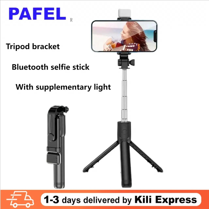 PAFEL Bluetooth Selfie Stick Smartphone Holder Bluetooth Selfie Stick Fill Light Retractable Selfie Stick with Wireless Remote Control Tripod Selfie Stick Bluetooth Live Broadcast 
