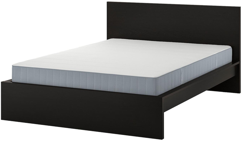 MALM Bed frame with mattress - black-brown/Vesteröy extra firm 160x200 cm