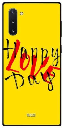 غطاء حماية واقٍ لهاتف سامسونج نوت 10 طبعة عبارة Happy Love Day