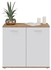 CARO-Möbel Chicago Chest of Drawers with 2 Doors, Modern Sideboard, Multi-Purpose Cabinet for Living Room in Wotan Oak/White