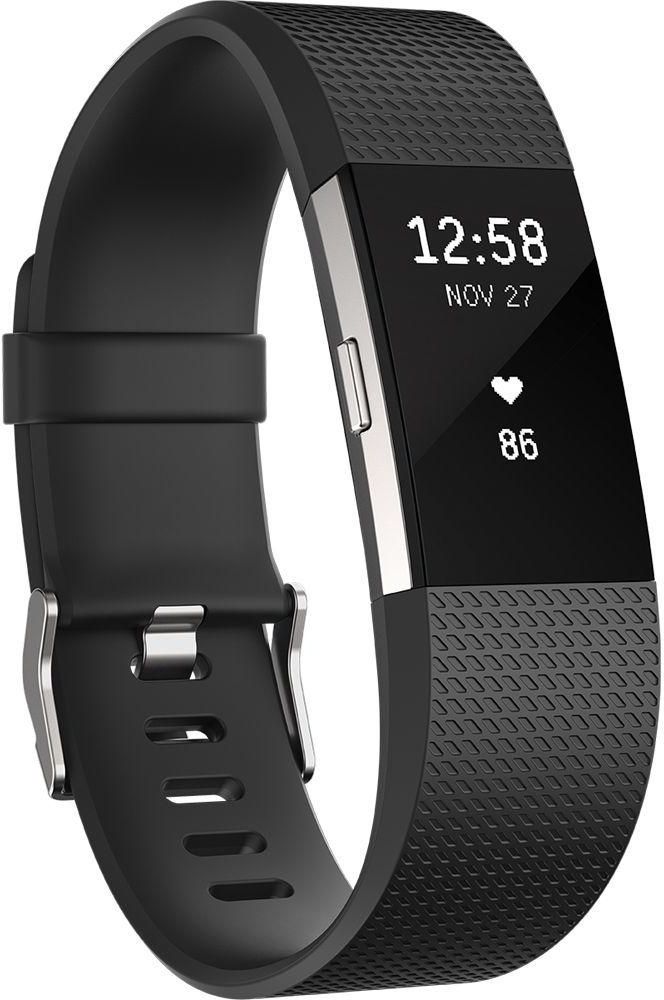 Fitbit Charge 2 Heart Rate and Fitness Wristband - Small Black Silver