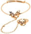 Butterfly Shaped Gold Plated Jewelry Set For Kids - (FAH1001)