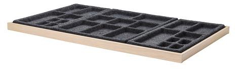 KOMPLEMENTPull-out tray with insert, white stained oak effect, grey