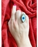 خاتم عين ازرق - خاتم حريمى على شكل عين - فص عين - عين زرقاء - نحاس مطلى ميه دهب