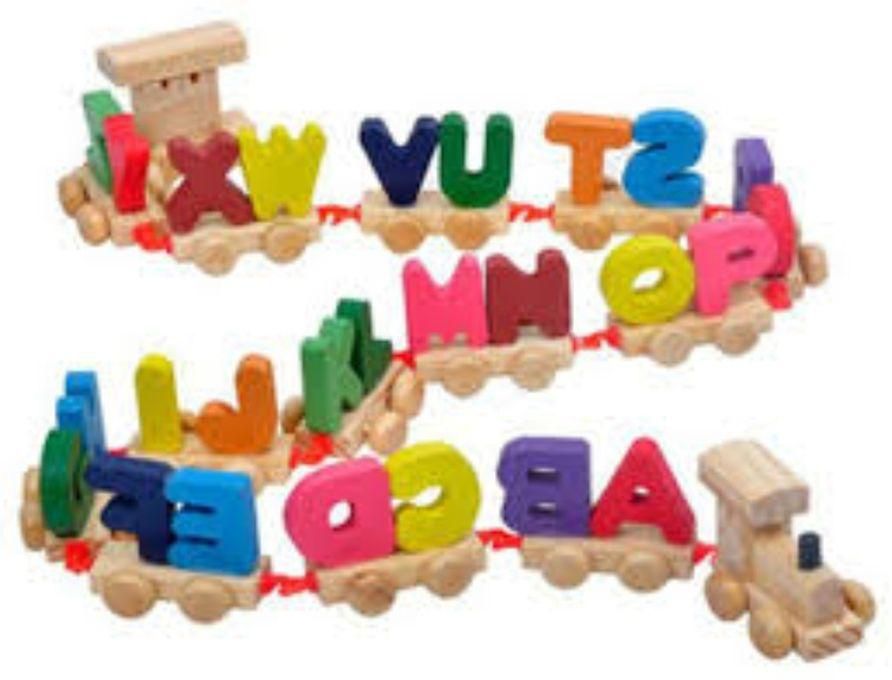 Kids Wooden Letters Train Learning Educational Toy
