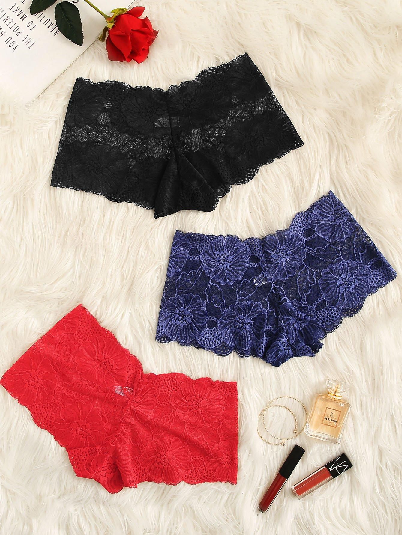 Shein | Plus Floral Lace Panty Set 3pack