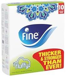Fine Fluffy Facial Tissue, 2 Ply x 10 Nylon Pack of 200 Sheets each, Cotton Feel Tissue Suitable for All Skin Types and any event