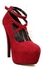 608 Chic Women's Pumps With Flock and Cross Straps Design