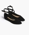 Black Faux Suede Pointed Flats