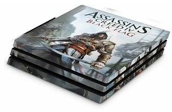 ملصق مزين بطبعة مستوحاة من لعبة الفيديو "Assassins Creed" لجهاز الألعاب بلايستيشن 4