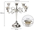 YOUEON 10In Metal Candle Holder with 5 Arms Candelabra Centrepiece Silver Candelabra Candle Holder Candlestick Holder for 1 In Diameter Pillar Candles Antique Candle Stand for Wedding Party Home Decor