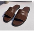 Men’s Dark Brown Cover Pam Slippers With Design- Brown