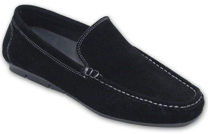 Silver Shoes Casual Black Suede Men Shoes 100% Genuine Leather