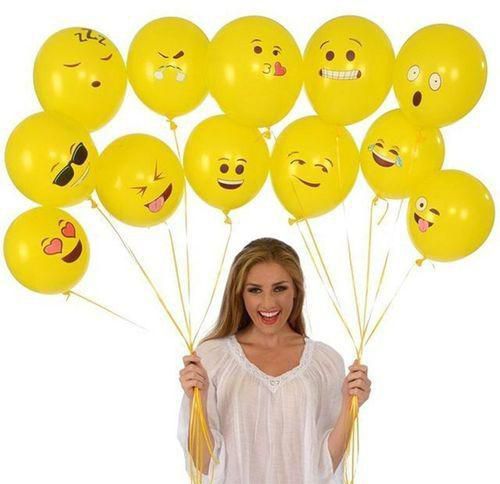 Emoji Smiley Face Expression بالون هيليوم للزينة -10 قطع