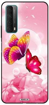 Cute Butterflies Printed Protective Case Cover For Huawei P Smart 2021 Multicolour