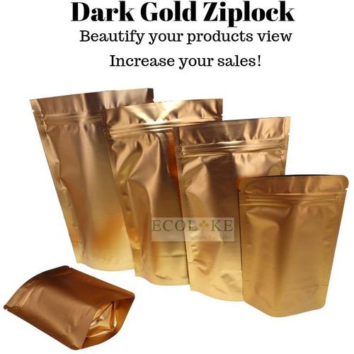 Ecolike Ecolike Ziplock Dark Gold Stand Food Grade Packing Bag (pieces)