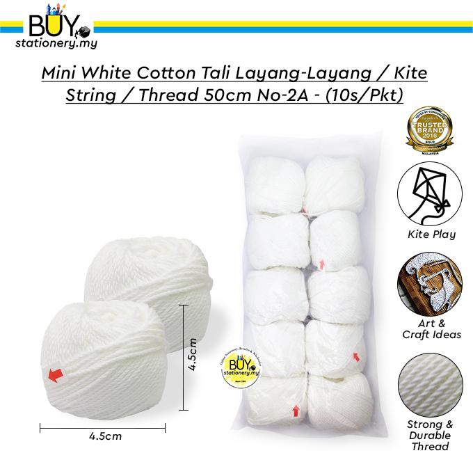Mini White Cotton  / Kite String / Thread 50cm No-2A - (10s/Pkt)