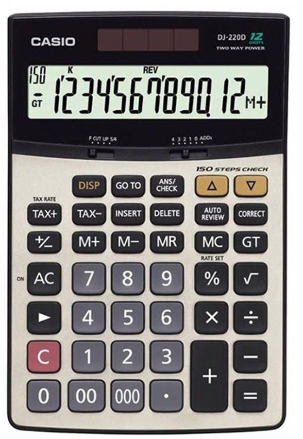 Casio - DJ-220D Plus 12-Digit Financial Calculator Grey/Black