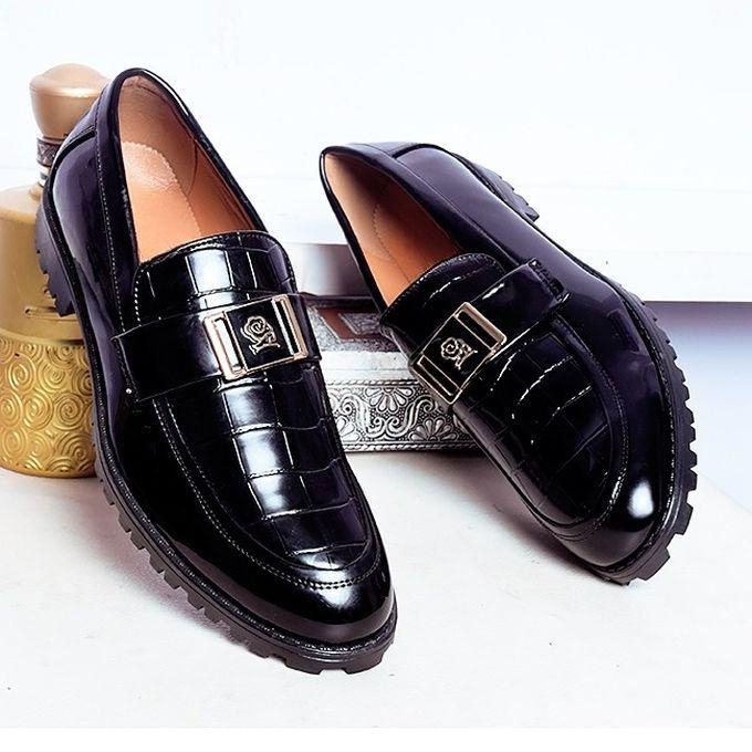 Depally Men BIG BUTTON Designers Shoe Black