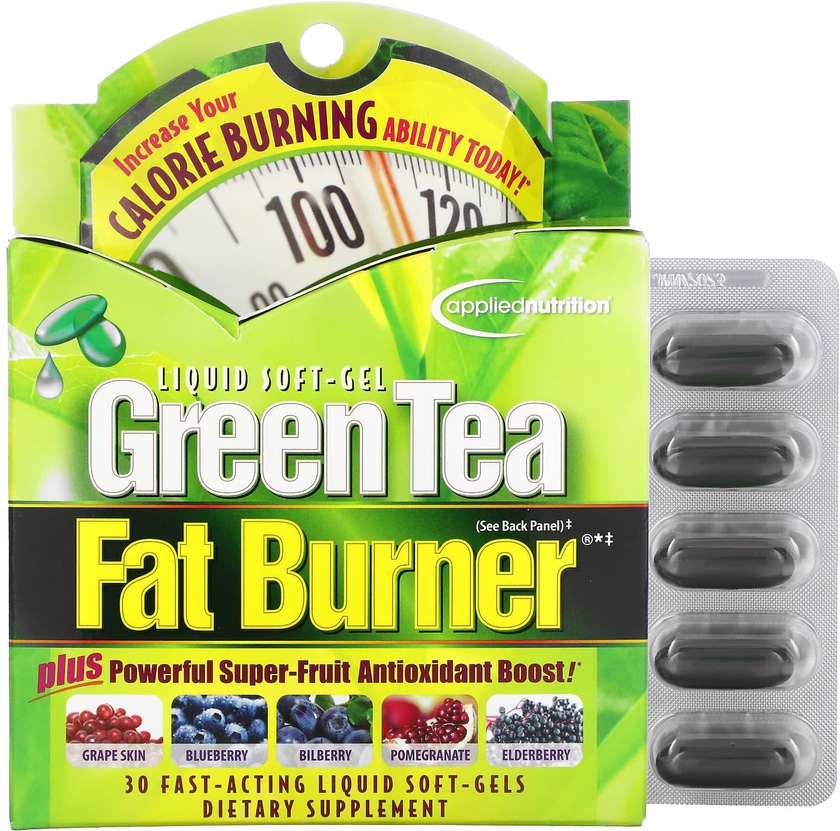 Applied Nutrition‏, Green Tea Fat Burner، 30 كبسولة هلامية سائلة سريعة المفعول
