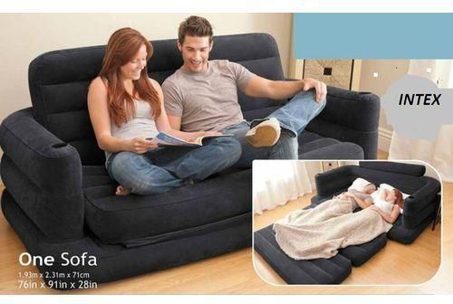 Intex 2 In 1 Inflatable Pull Out Sofa, Queen Size Fold Out Bed
