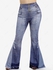 Plus Size 3D Jeans Lace-up Pattern Printed Pull On Flare 70s 80s Disco Pants - S | Us 8