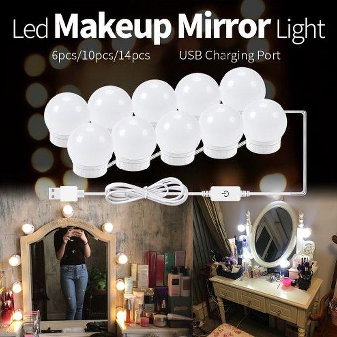 10 LED Vanity Mirror Lamps, Hollywood Door Control, 3 Colors, 12V USB Bulb