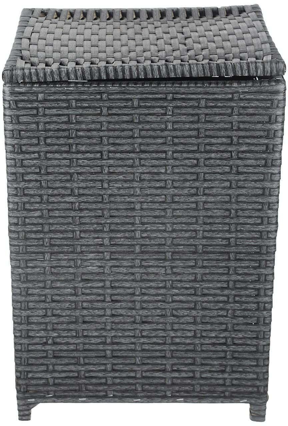 Get Rattan Laundry Basket with Cover, 42×42×60 cm - Grey with best offers | Raneen.com