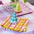 Gingham Pattern Napkins - Colourful Paper Serviettes, Disposable Tableware for Easter, Birthday, Picnic, Summer, Decoupage - 20 Pack