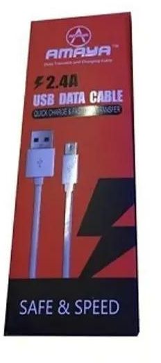 Amaya 2.4A USB Data Cable - White White M