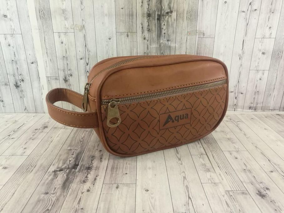 Aqua Leather Bag ( Engrave Dot)