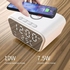 Alarm Clock Digital Charging Fast Qi Wireless 15W Temperature - 5 In 1 White