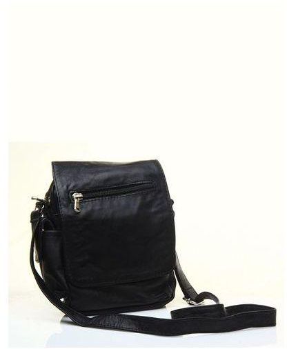 WiiKii Leather Shoulder Bag - Black