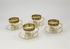 Caffe Deborah Glassware In Versace Gold Black 4 Cups and Saucers