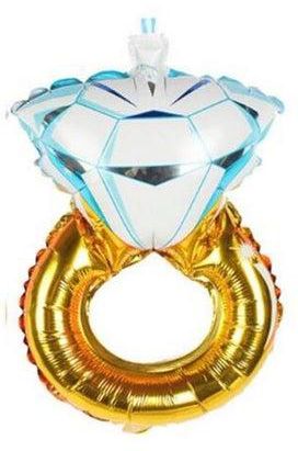 10 قطع من بالونات على شكل خاتم ألماس لزينة حفلة الزواج الرومانسية 16بوصة