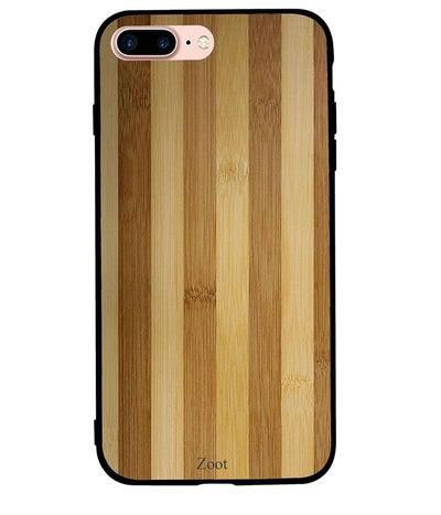 Protective Case Cover For Apple iPhone 7 Plus Brown Yellow Wooden Pattern