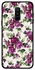 Thermoplastic Polyurethane Protective Case Cover For Samsung Galaxy A6+ Dark Red Green Flowers