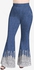 Plus Size 3D Jeans And Sparkling Sequin Glitter Print Flare Pants - 1x | Us 14-16