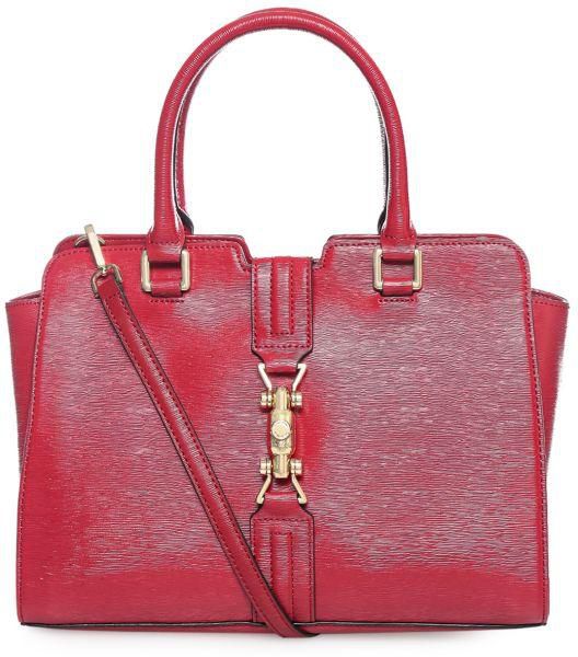 Calvin Klein Women Red Leather Satchel Bag