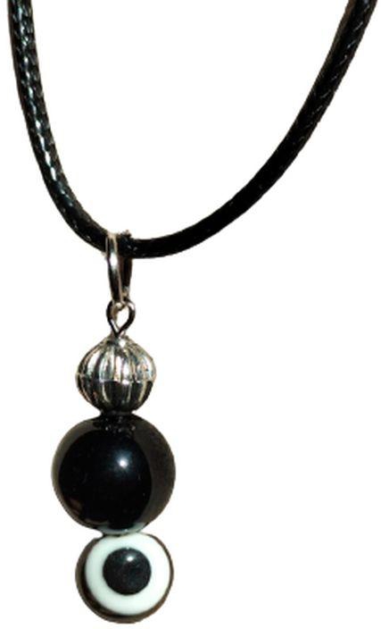 Sherif Gemstones Natural Black Onyx Stone Healing Handmade Pendant Necklace Unisex