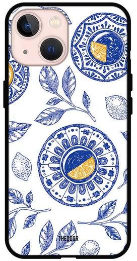 Protective Case Cover For iPhone 13 Mini Dark Blue Circle Patterns