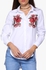 White Embroidered Patch Shirt