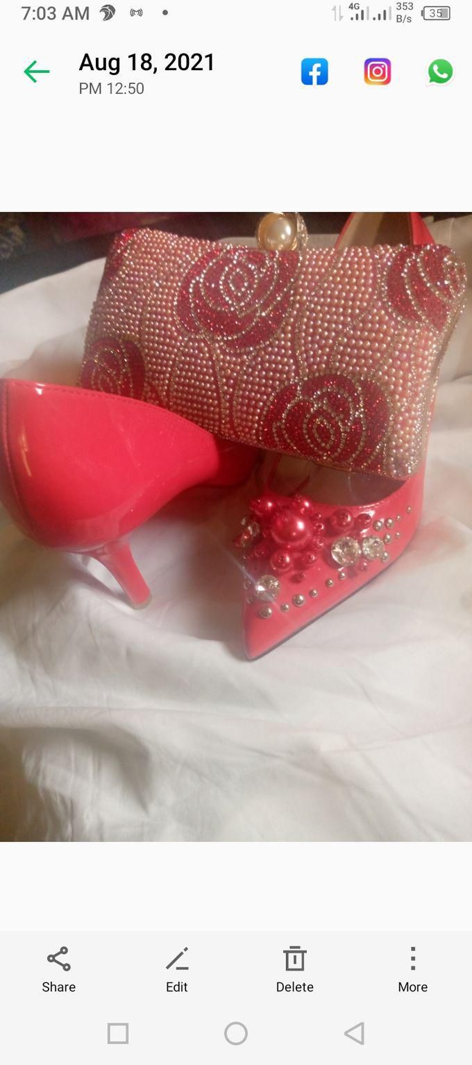Women's Fashion Shoe And Purse Red