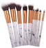 10- Piece Marble Pattern Make-Up Brush Set Grey