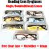 Brown Reading Glasses Single/Bifocal Vision Rx +1.25 To +3.00 Unisex Rectangular Spring Hinges