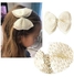 Children Pearl Bow Hair Clip Headwear White