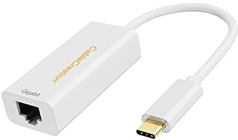 CableCreation USB-C(Type C 3.1) to RJ45 Gigabit Ethernet LAN Network Adapter, for The MacBook 2015, MacBook Pro 2016, Chromebook Pixel and More USB-C Devices, White CD0004-1
